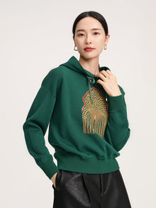 Casual Hooded Sweatshirt | Green