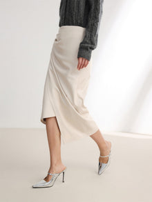 Deconstructed Midi Skirt | Beige