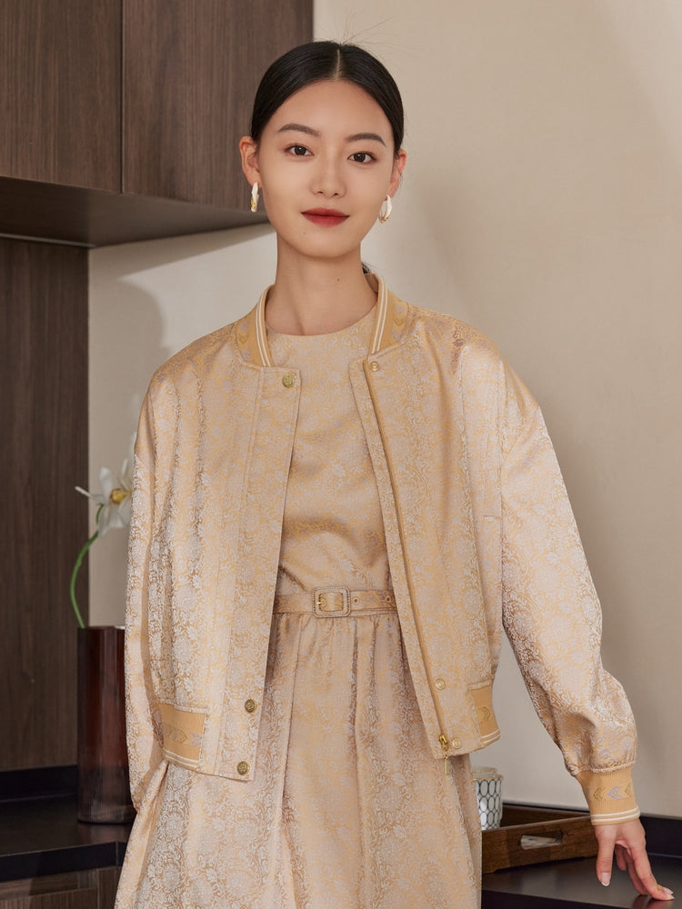 Song Brocade Silk Jacket | Golden