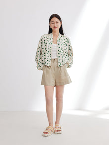Polka Dot Silk Blazer | Green