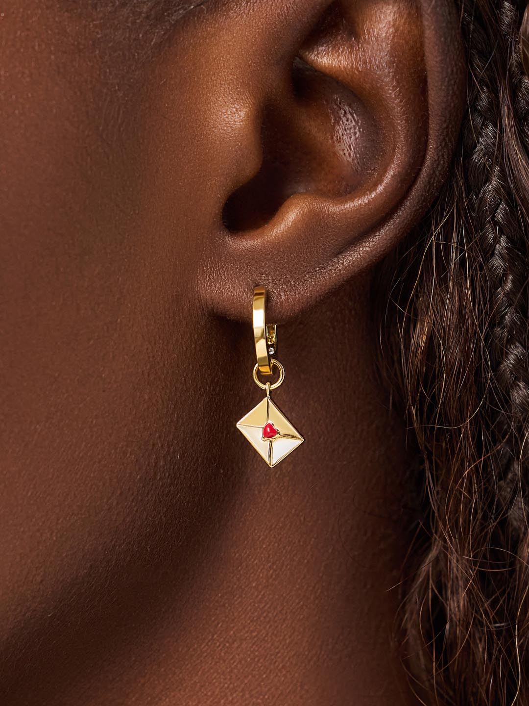 14K Gold Plated Enamel Red Heart Love Vday Earring Charms For Women Ana Luisa Love Letter Charms