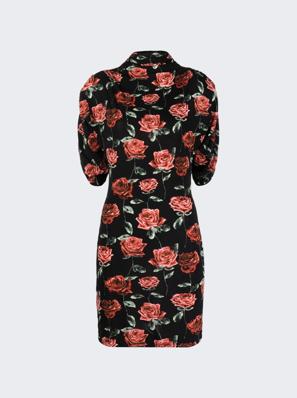 Women | Magda Butrym | Mock Neck Mini Dress | Black Floral Print