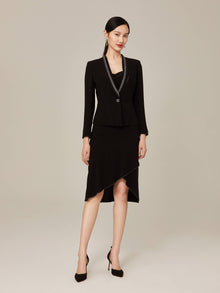 Ruffled Hem Midi Dress | Black
