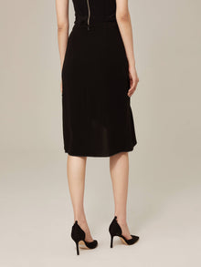 Ruffled Hem Midi Dress | Black