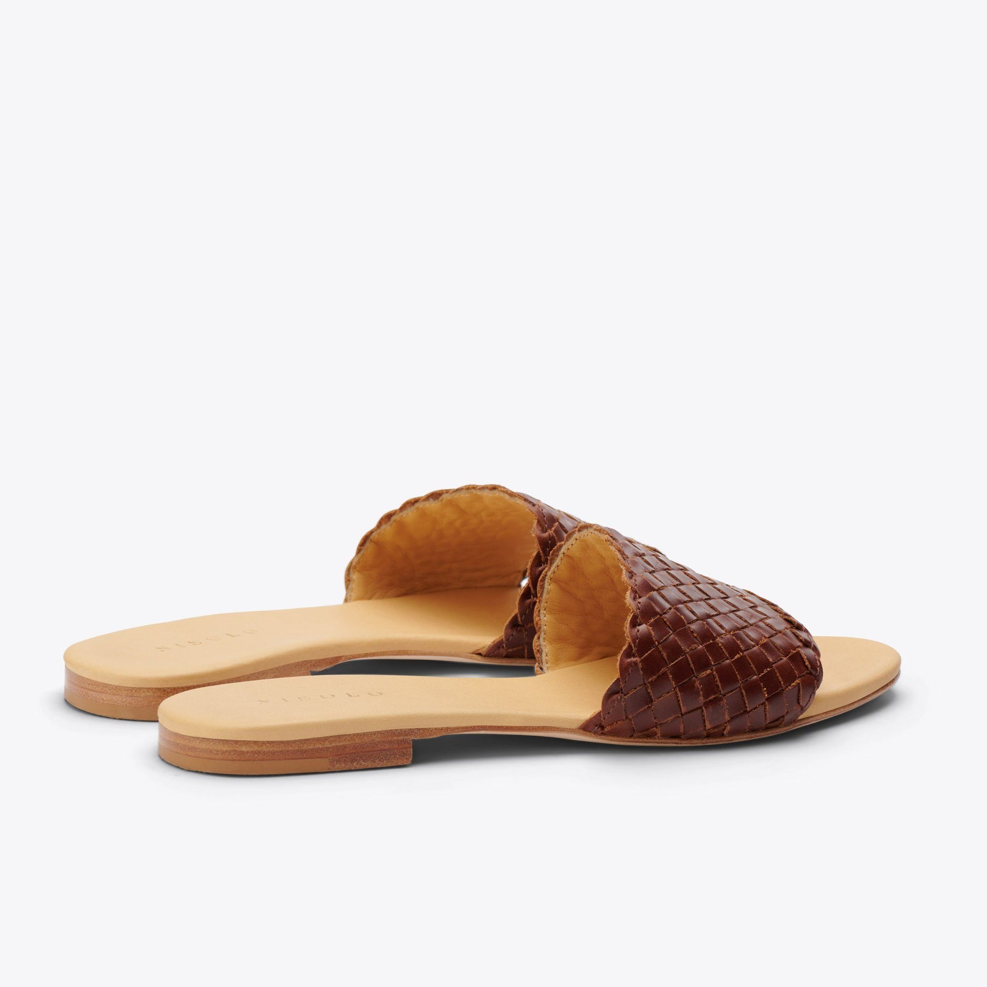 Product Image 4 of the Isla Woven Slide Brandy Women's Leather Sandal Nisolo