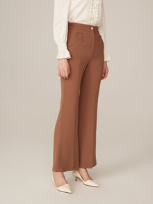 Triacetate Flare-Leg Pants | Brown