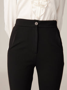 High-Waisted Bottom Cut Pant | Black