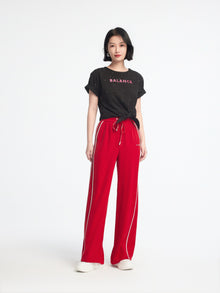 High-Waisted Wide-Leg Pants | Red