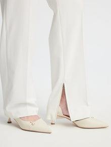 Straight Leg High-Waisted Pant | White