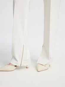 Straight Leg High-Waisted Pant | White