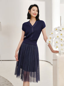 Mesh Skirt | Navy