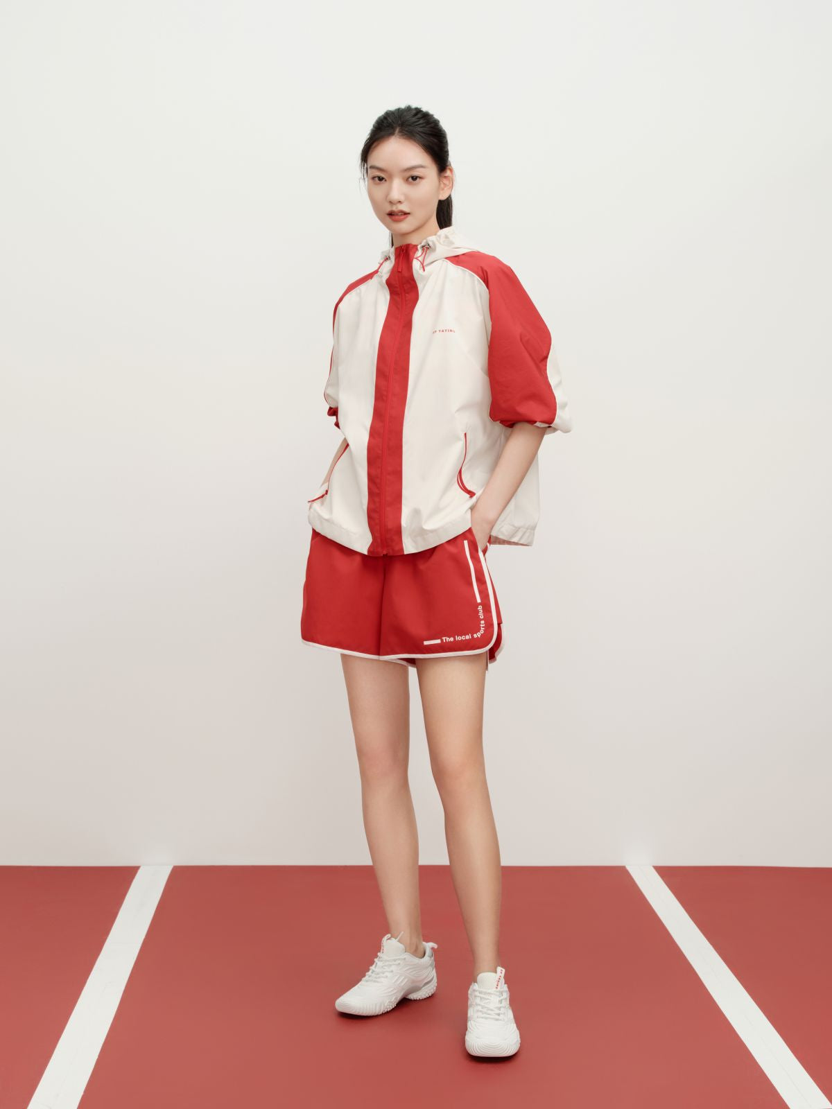 Color Block Sports Jacket | Beige