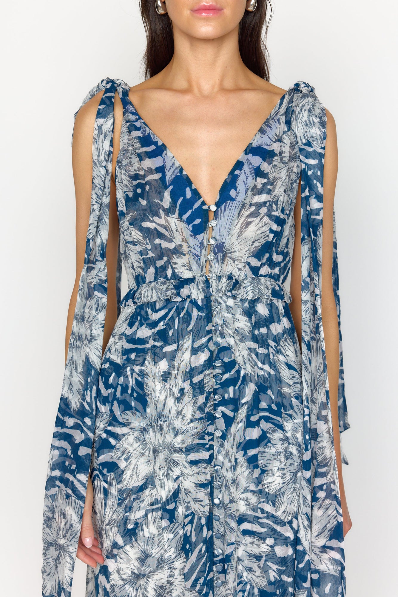 Misha Dress | Navy Lotus