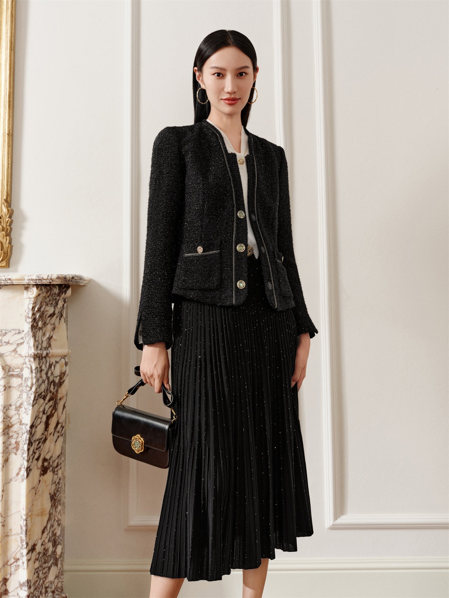 Wool New Chinese Style Coat | Black