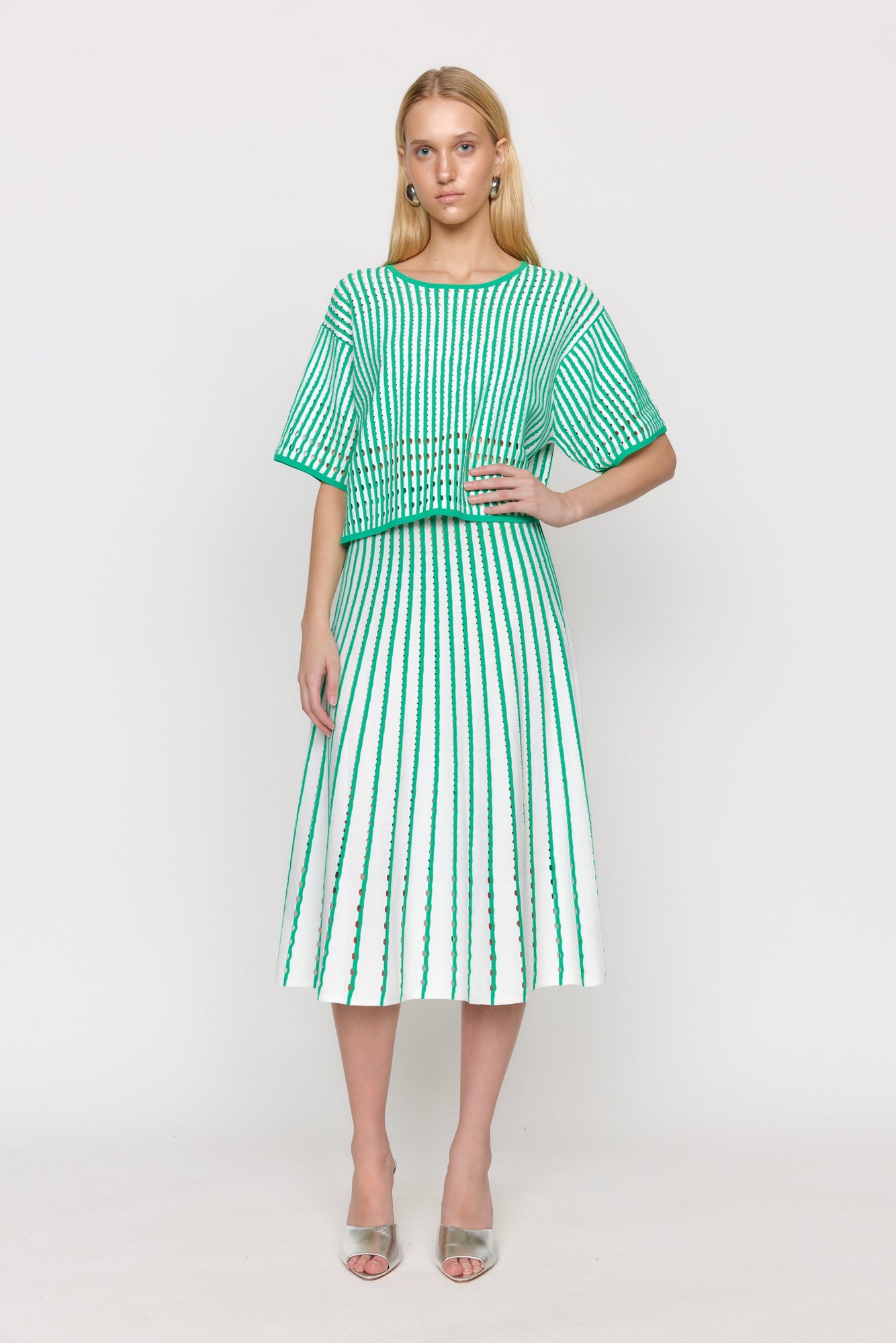 Colton Skirt | Pinstripe Green