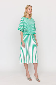 Colton Skirt | Pinstripe Green