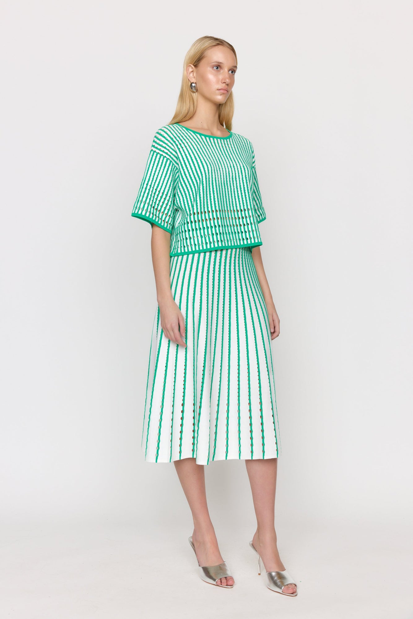Colton Skirt | Pinstripe Green