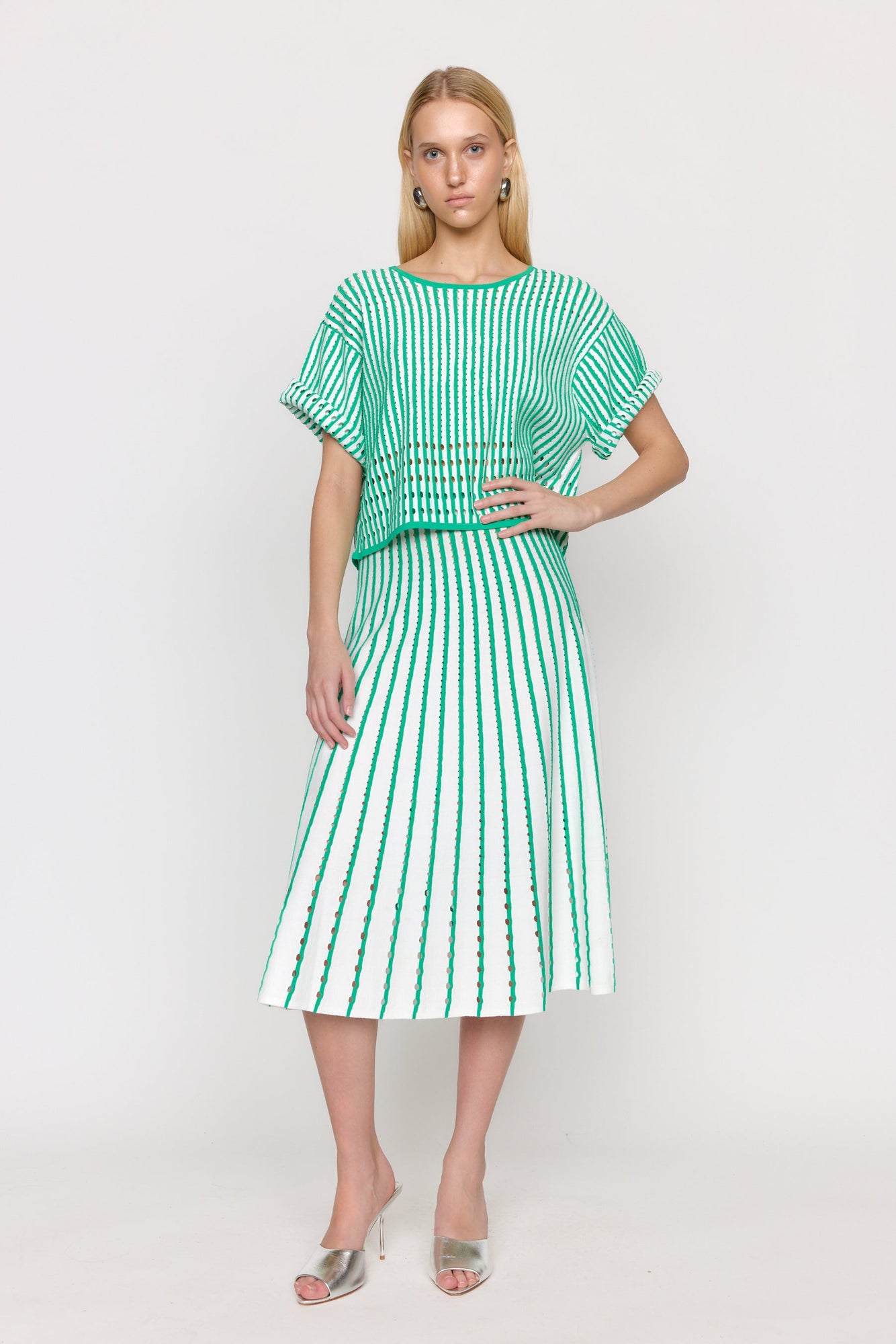 Colton Skirt | Pinstripe Green