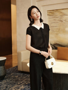Mulberry Silk Starry Sky Blouse | Black