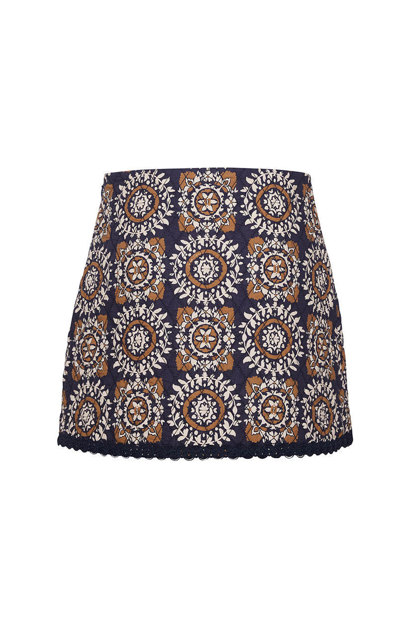Chrissy Skirt | Blue Medallion Tile