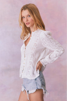 Jacque Cotton Blouse Top | True White