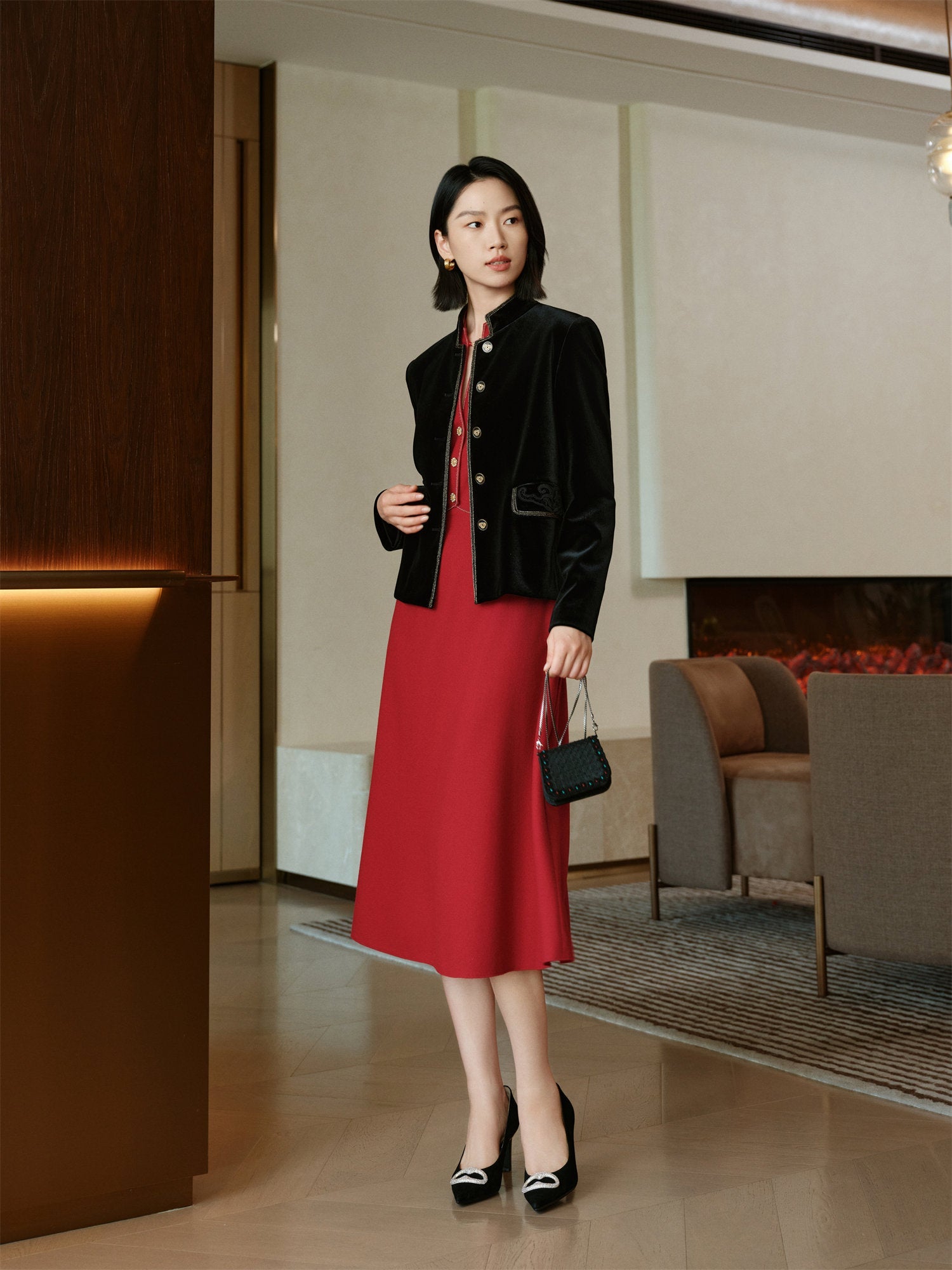 Sheep Wool Dress | Red
