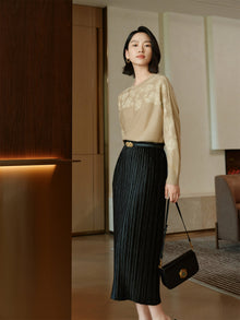 H-Shaped Pencil Skirt | Black