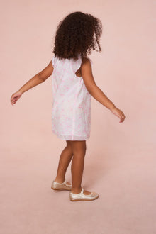 Girls Lou Bow Print Mini Dress | Pastry Pink