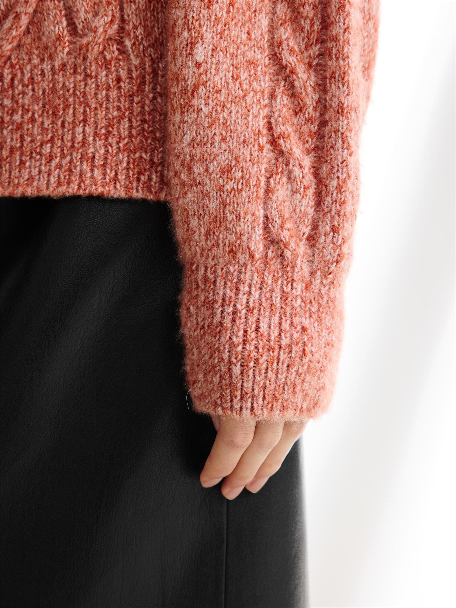 Cable Knit Pullover | Orange