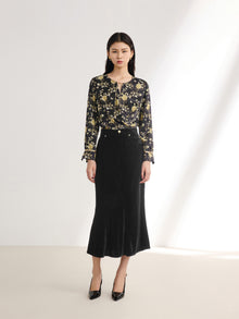 Mulberry Silk Skirt | Black
