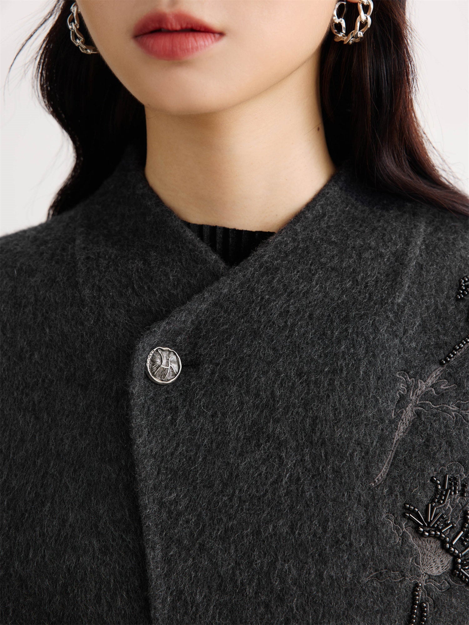 Chinese Style Double-Faced Short Coat | Grey