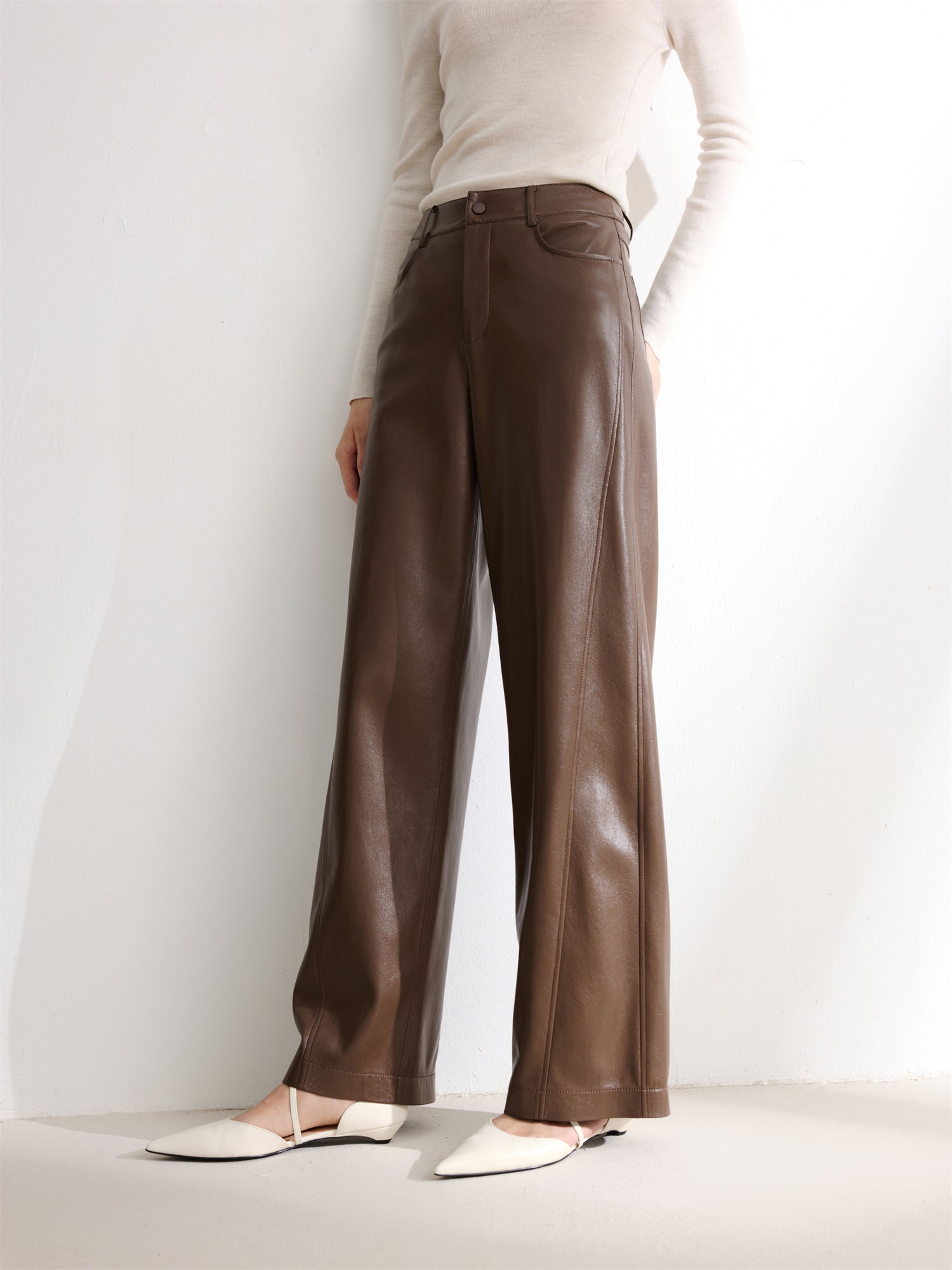 Pleated Pant | Brown