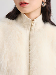 Sheep Wool & Cashmere Blend Vest | White