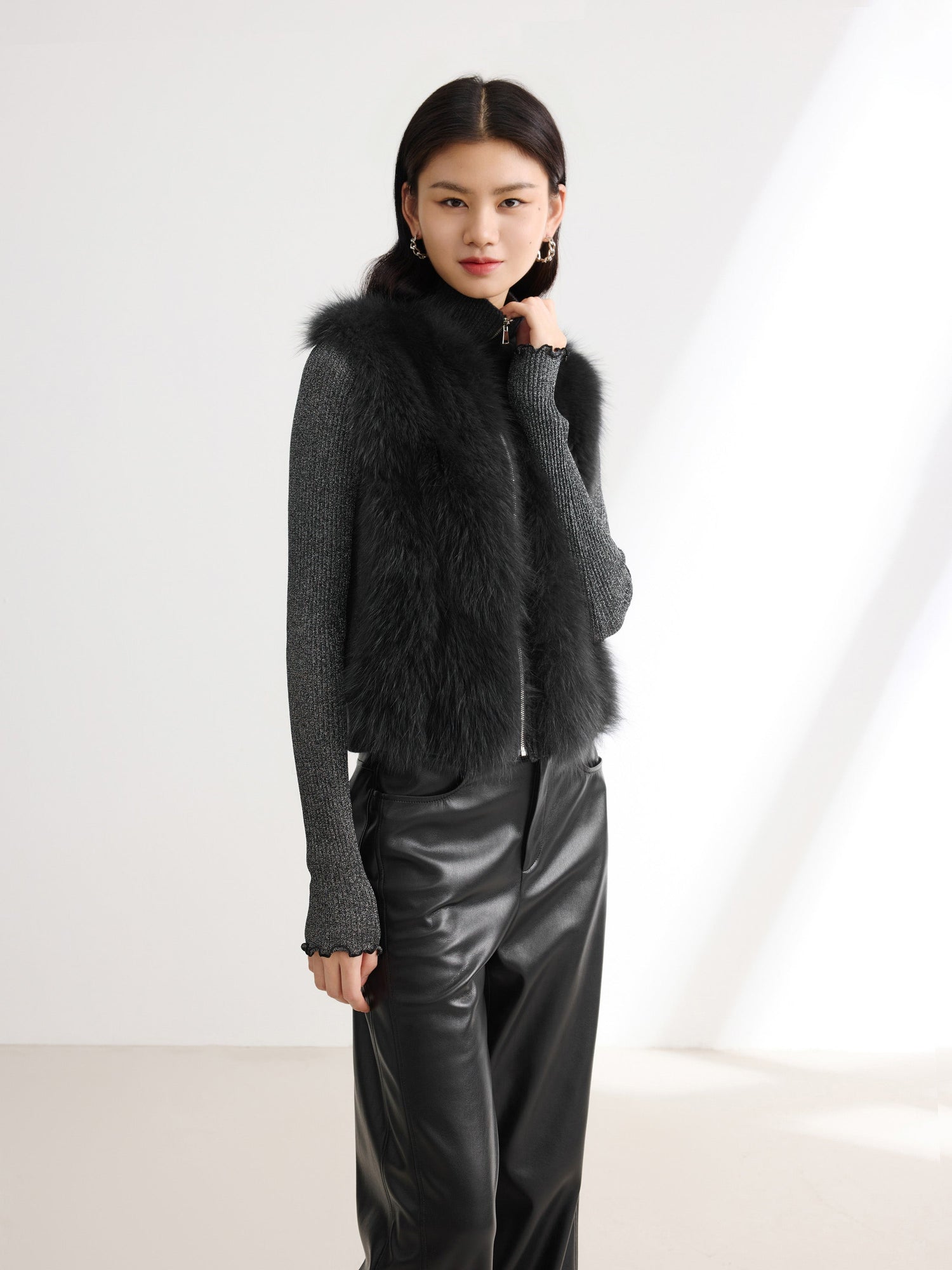 Sheep Wool & Cashmere Blend Vest | Grey
