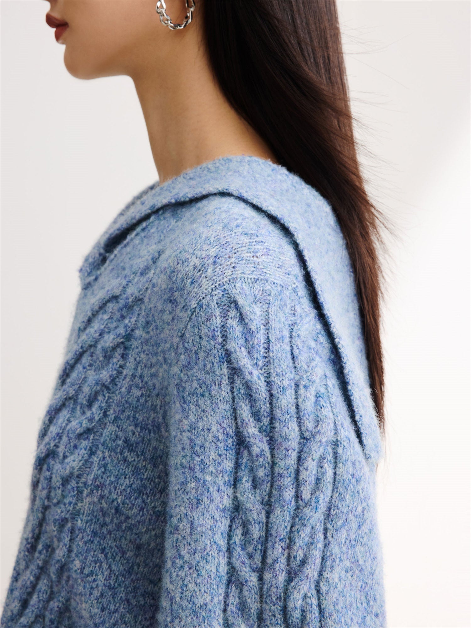 Cable Knit Pullover | Blue