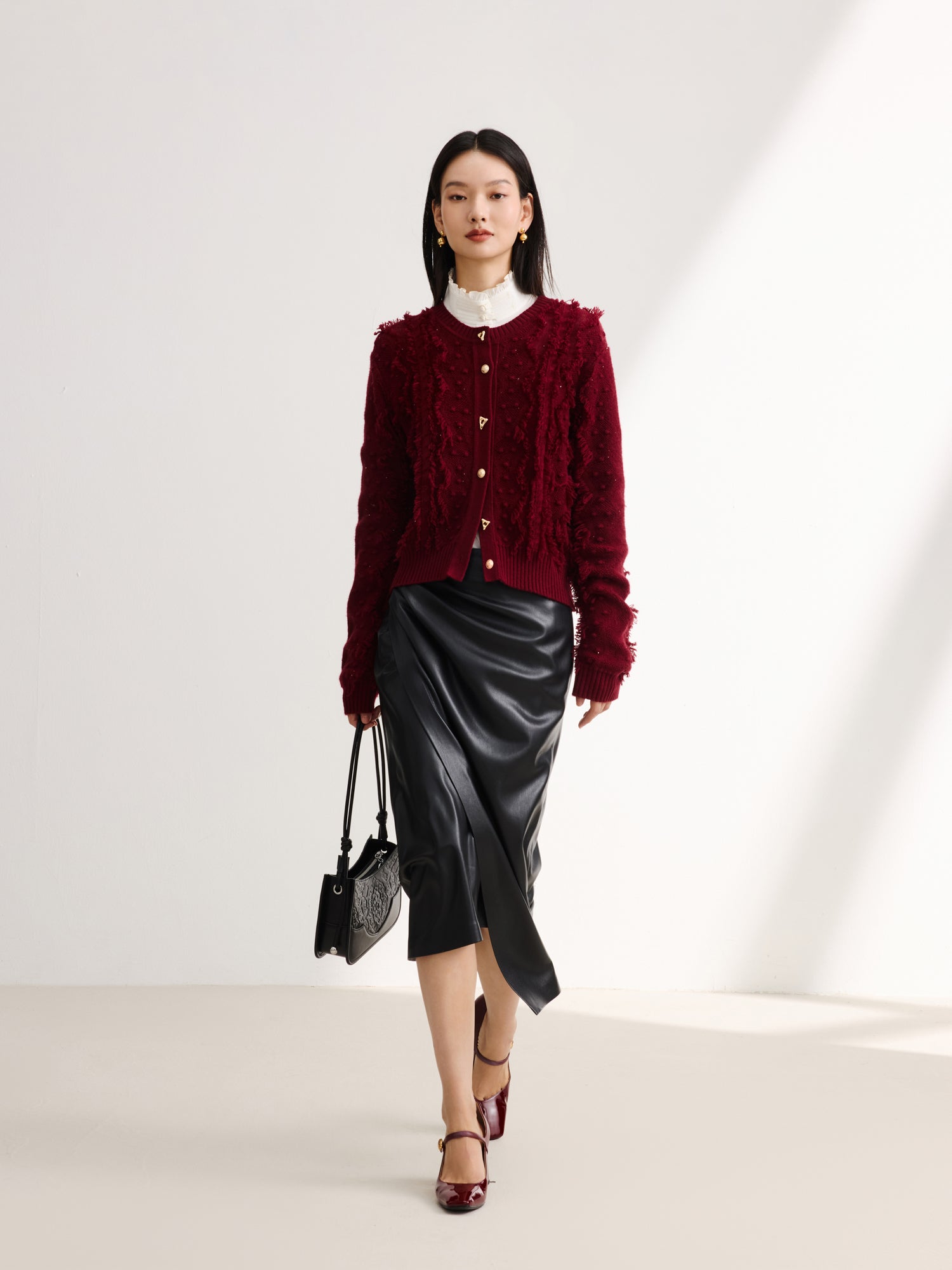 Knit Sweater | Wine Red