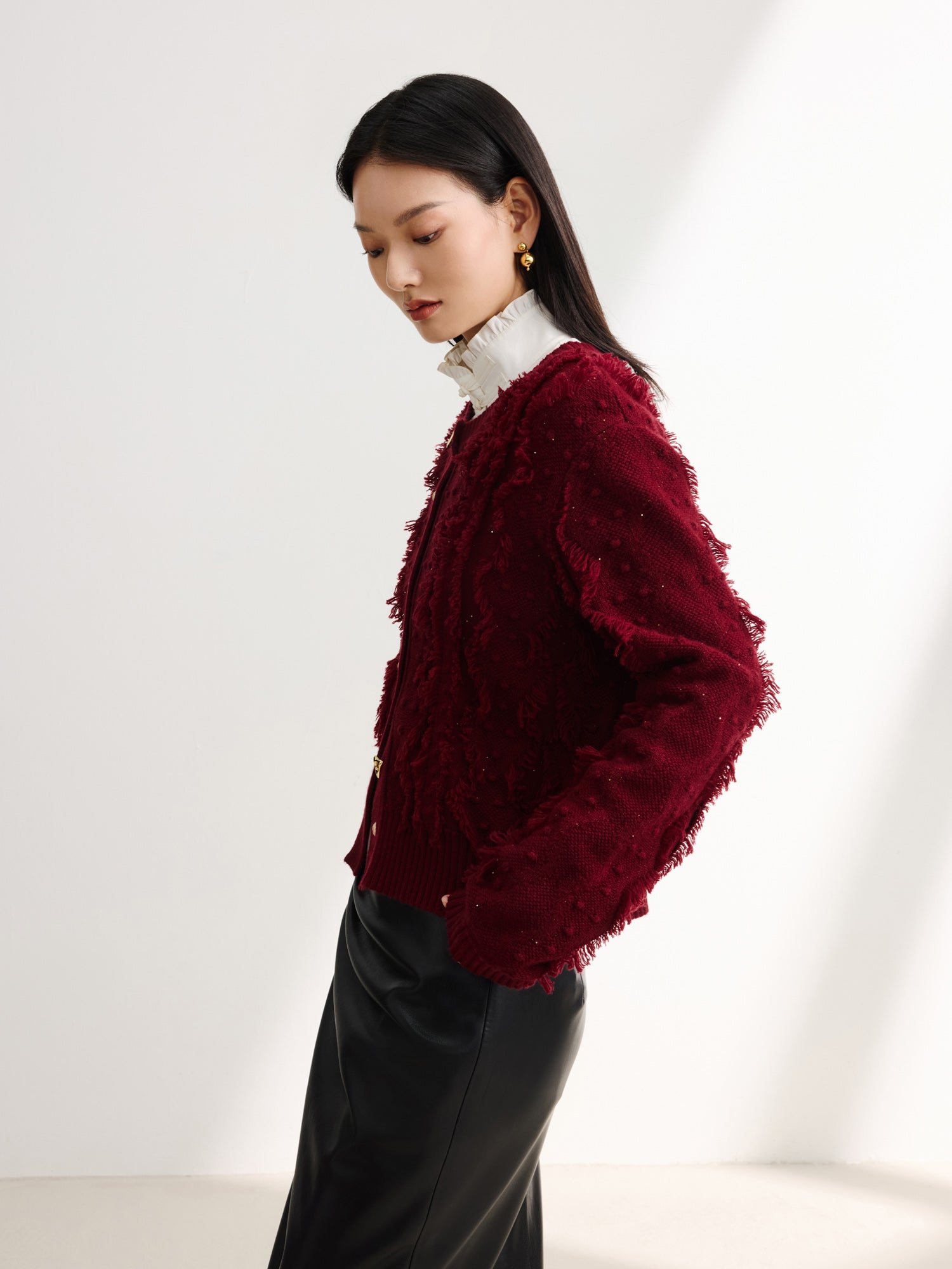 Knit Sweater | Wine Red