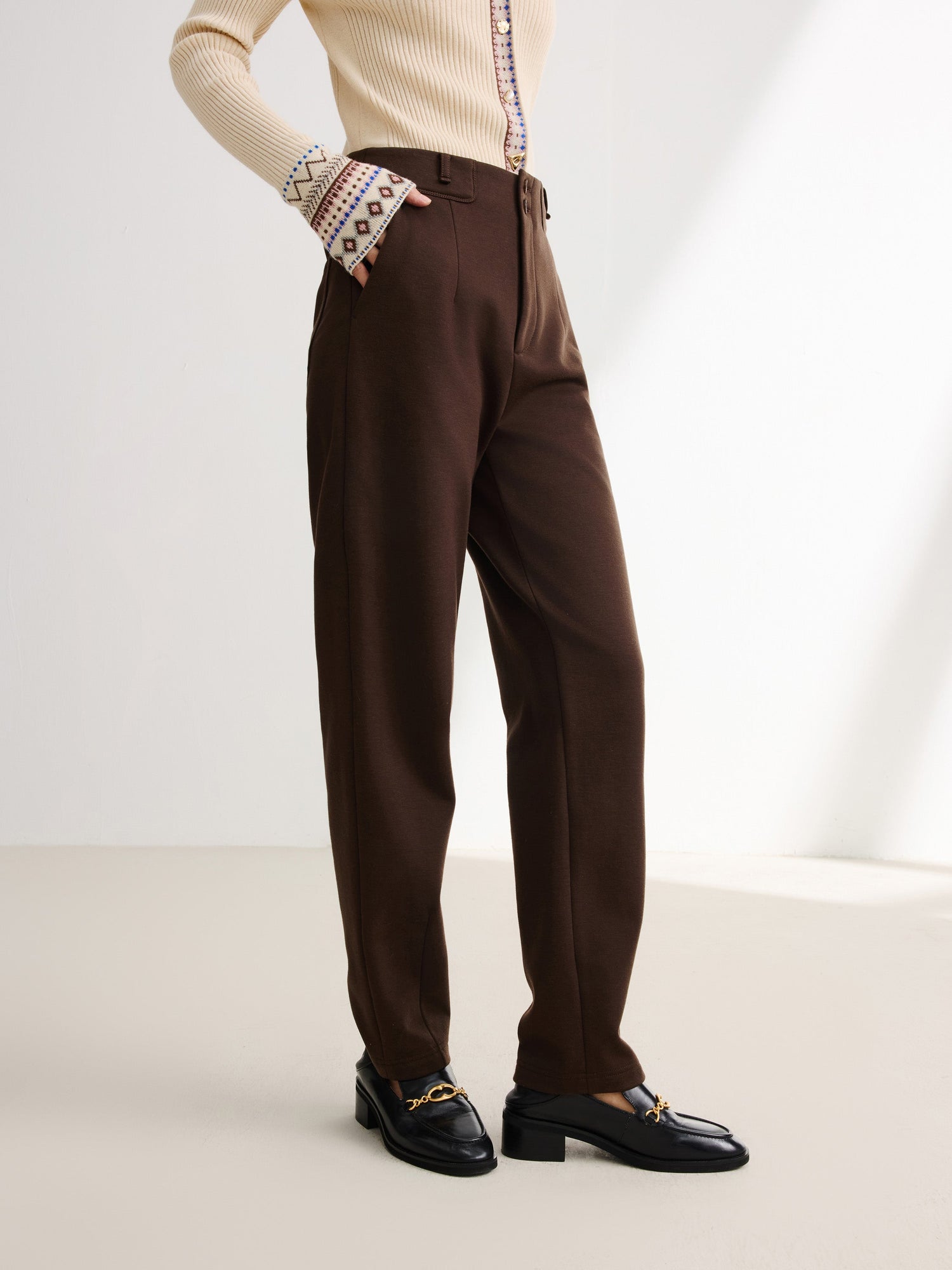 TENCEL Wool Pants | Brown