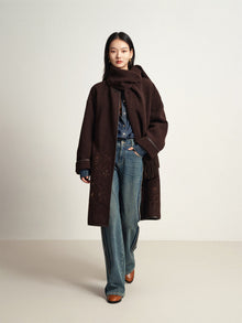 Lightweight Yak Cashmere Wool Coat | Brown