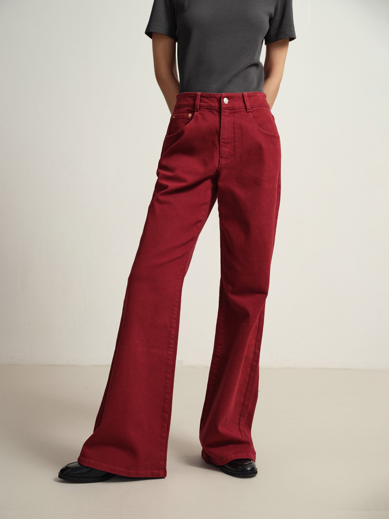 Slim Fit Pants | Red