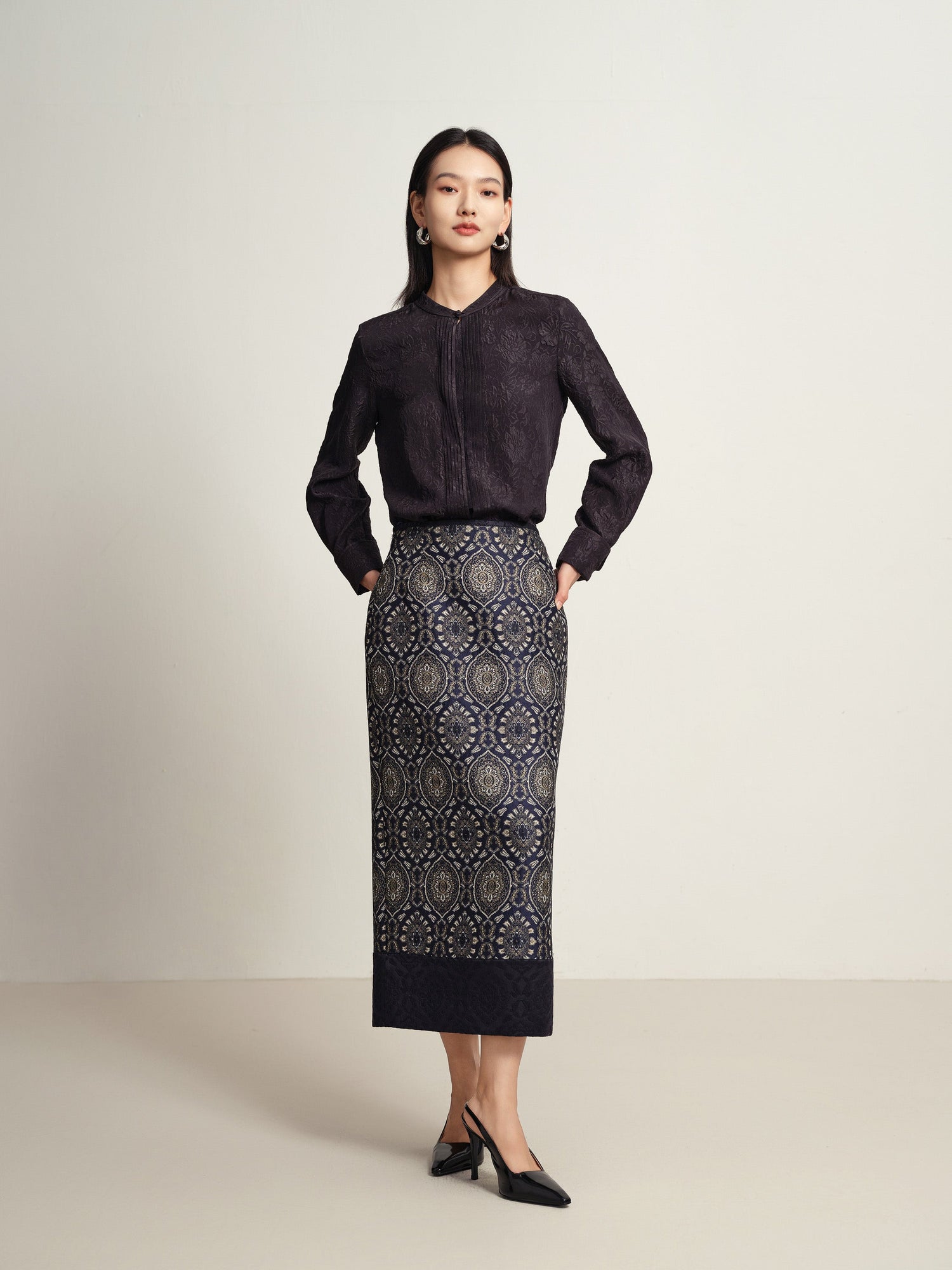 Ethnic Skirt | Navy