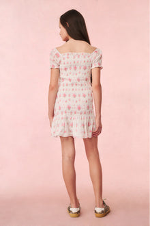 Girls Mosa Cotton Floral Dress | Thulian Pink