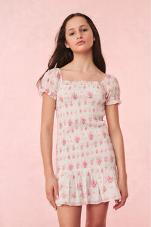 Girls Mosa Cotton Floral Dress | Thulian Pink