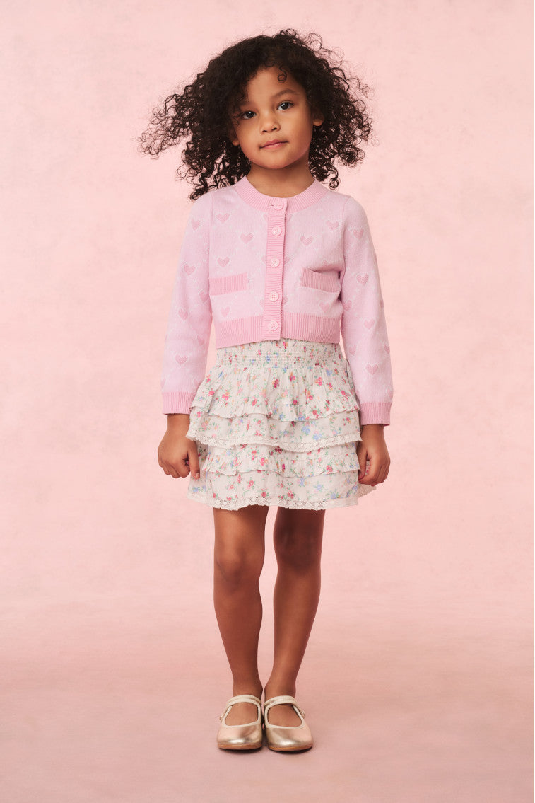 Girls Steran Cotton Heart Cardigan | Heart Rush Pink