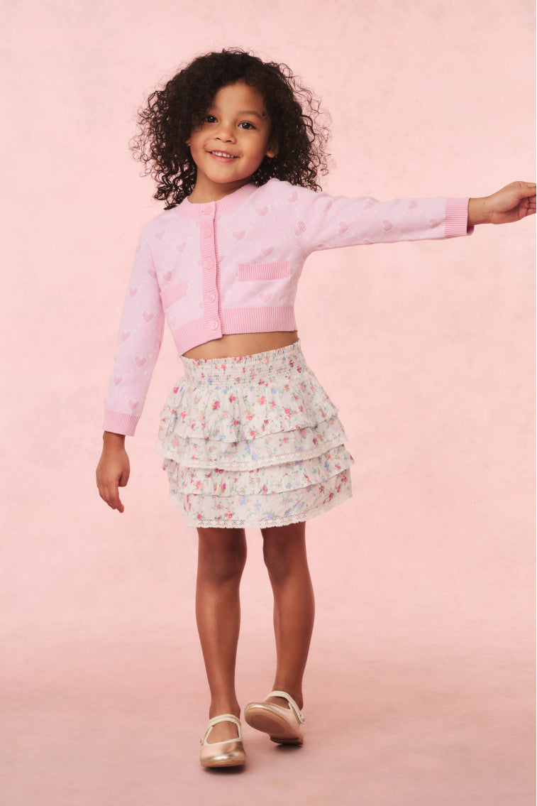 Girls Steran Cotton Heart Cardigan | Heart Rush Pink