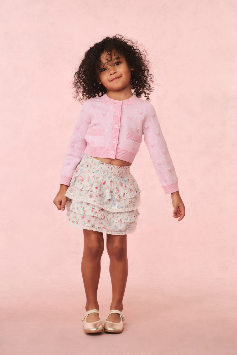 Girls Steran Cotton Heart Cardigan | Heart Rush Pink