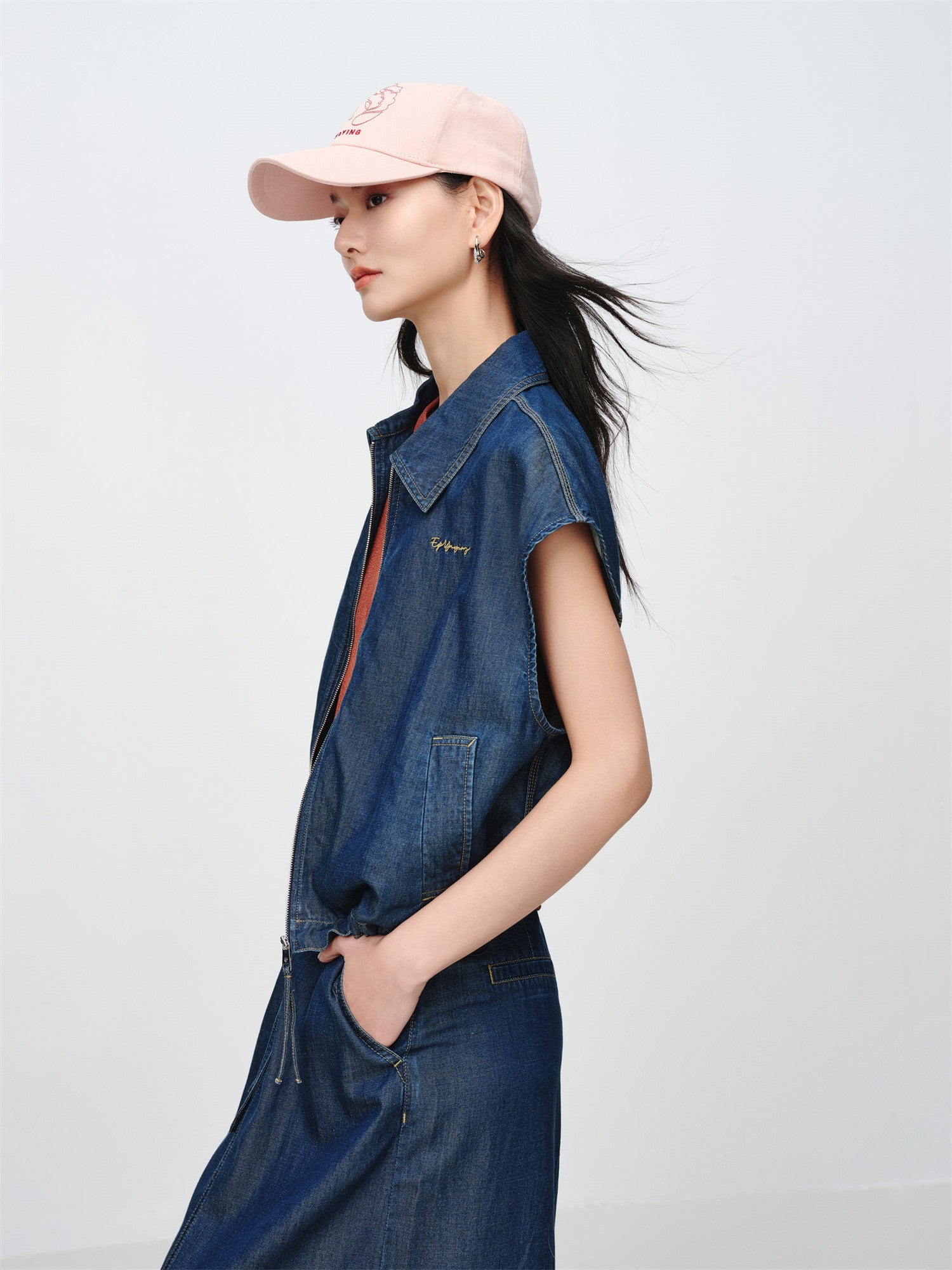 Tencel-Cotton Denim Jacket | Navy