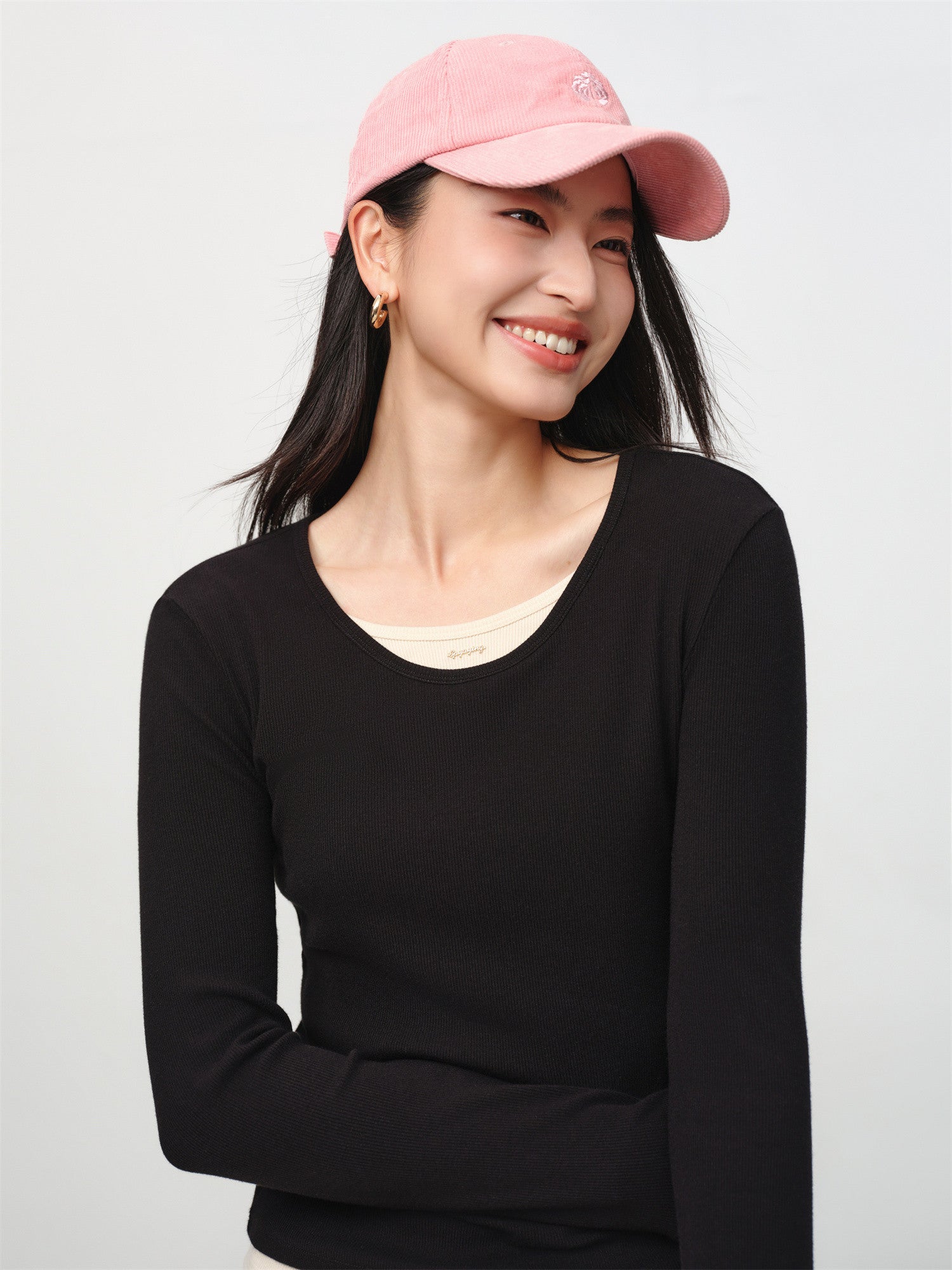 Slim-Fit Knit Base Layer Top | Black
