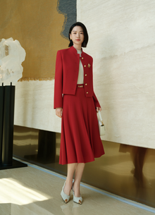 Sleeveless Midi Dress | Red