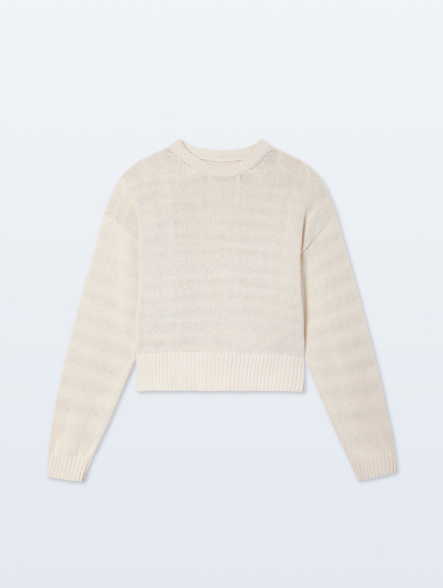 Cotton Tape Crewneck | Ecru